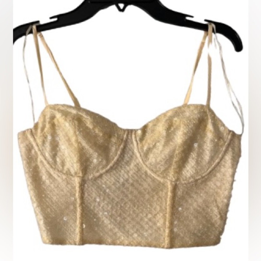 Zara embellished top with crystal beads and sequins
